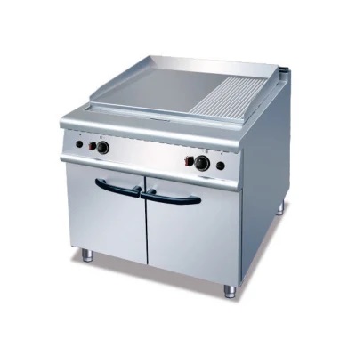 Commercial Gas Griddle with Cabinet (2/3 Flat & 1/3 Grooved)